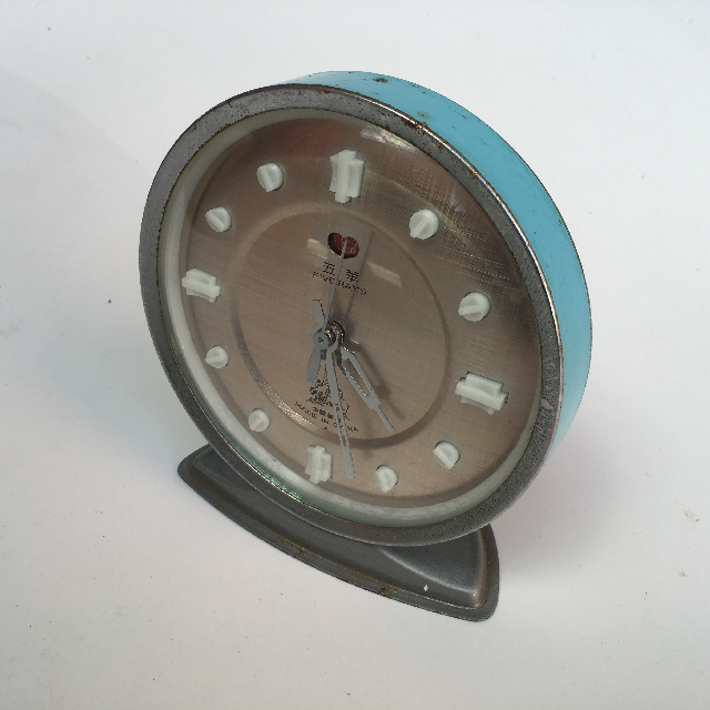 CLOCK, Alarm - Pale Blue Copper Face